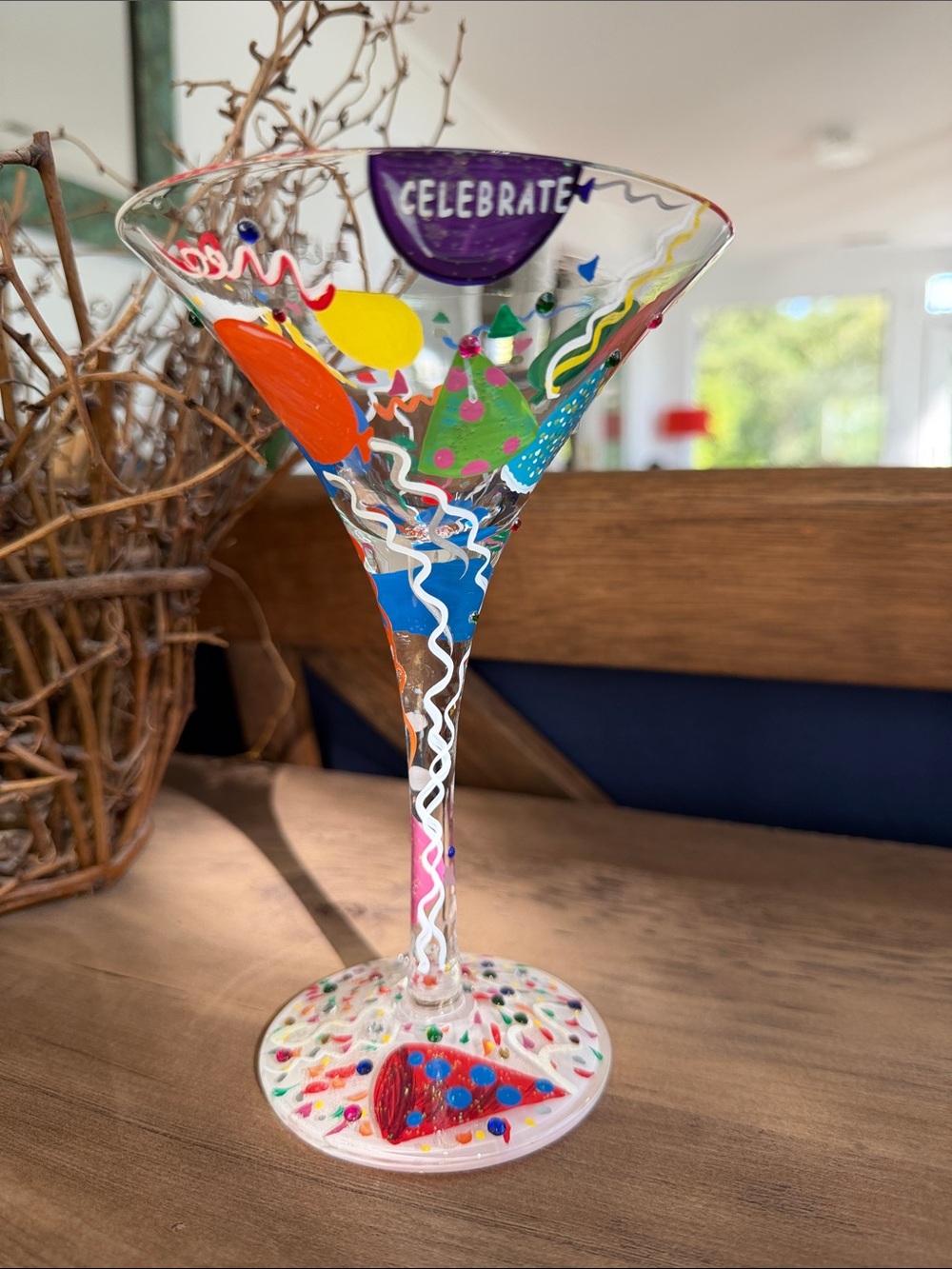 Lolita Hand-Painted Celebrate Martini Glass in Multicolor